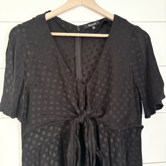 Madewell black wide leg jumper with monochromatic polka dots - Picture 3 of 6